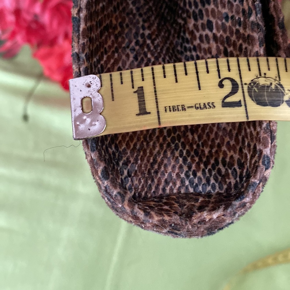 Python Print Man Made Material Clutch Bag Brown A… - image 8